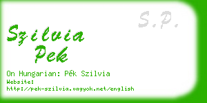szilvia pek business card