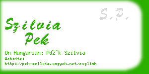 szilvia pek business card